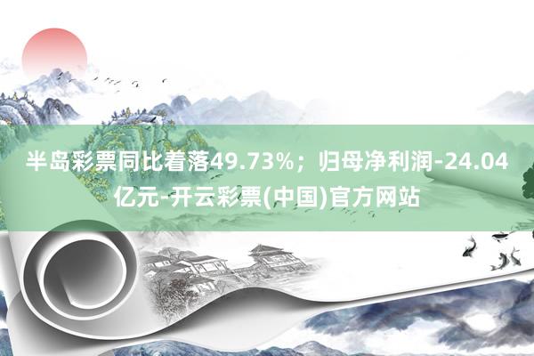 半岛彩票同比着落49.73%；归母净利润-24.04亿元-开云彩票(中国)官方网站