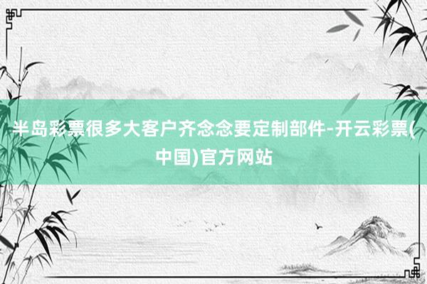 半岛彩票很多大客户齐念念要定制部件-开云彩票(中国)官方网站