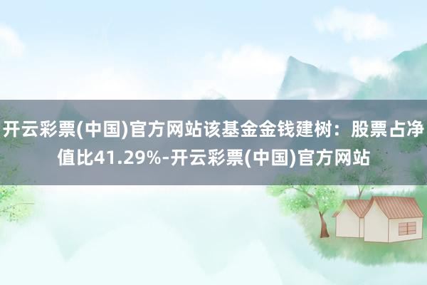 开云彩票(中国)官方网站该基金金钱建树：股票占净值比41.29%-开云彩票(中国)官方网站