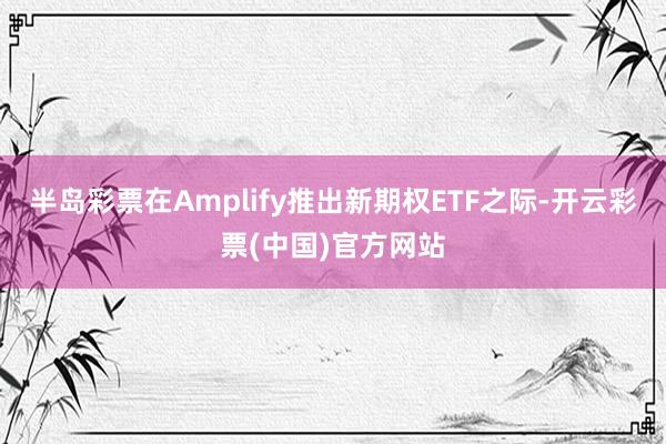 半岛彩票在Amplify推出新期权ETF之际-开云彩票(中国)官方网站
