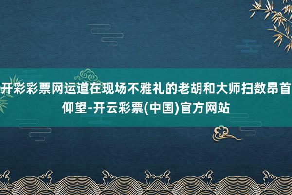 开彩彩票网运道在现场不雅礼的老胡和大师扫数昂首仰望-开云彩票(中国)官方网站