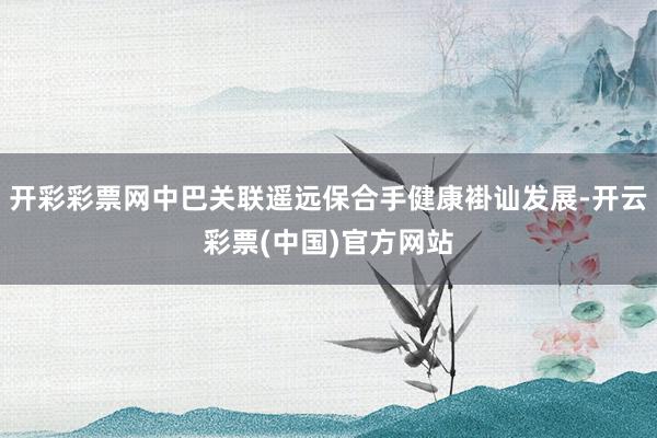 开彩彩票网中巴关联遥远保合手健康褂讪发展-开云彩票(中国)官方网站