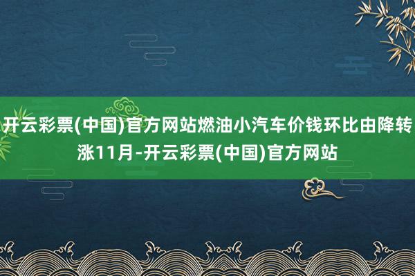 开云彩票(中国)官方网站　　燃油小汽车价钱环比由降转涨　　11月-开云彩票(中国)官方网站